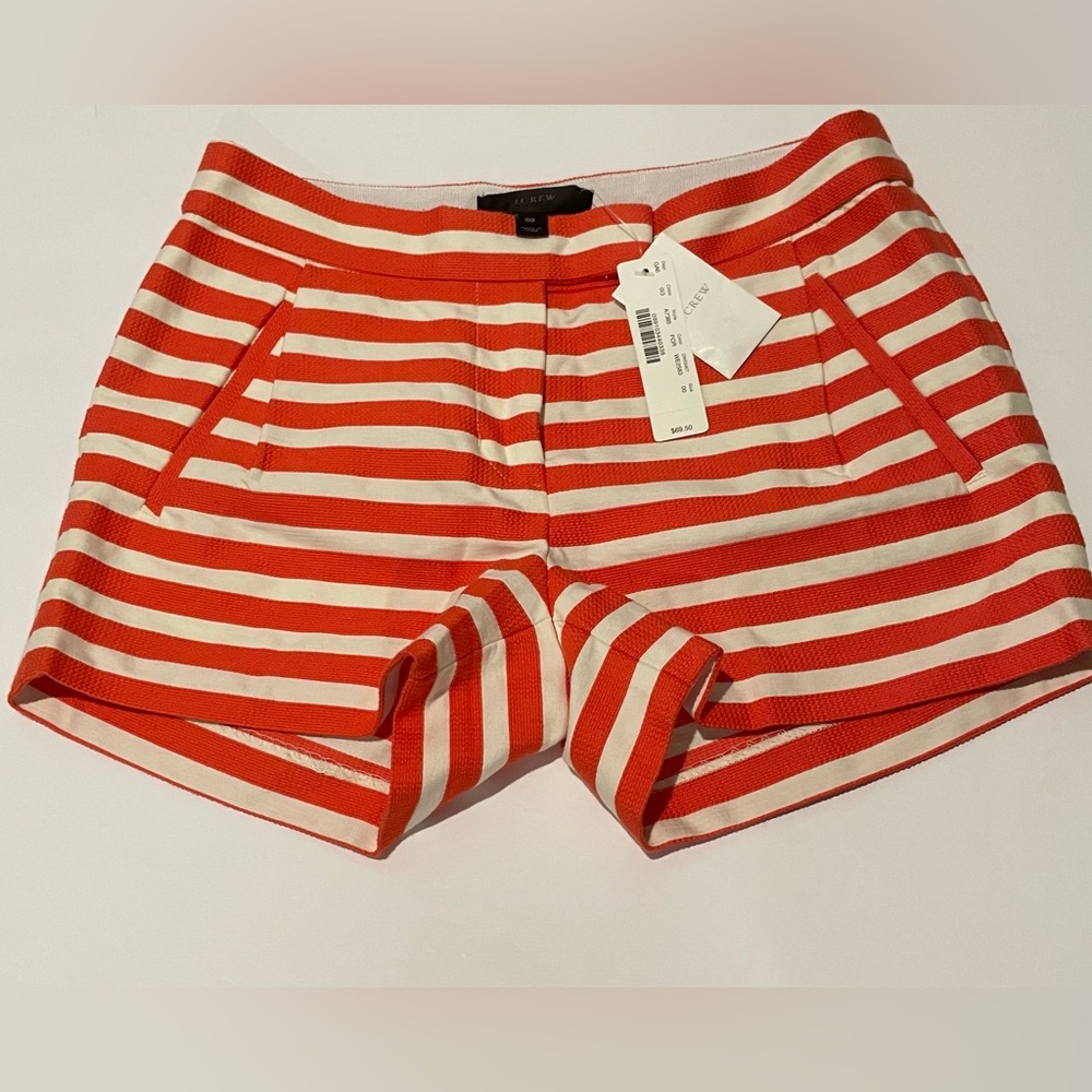 NWT: 00 J.Crew Striped Shorts - Orange & Cream (Creamsicle Vibes!)